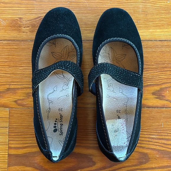 Spring Step Comfort Black Suede Leather Mary Jane Model Aniken Size 39 US 8.5 - Picture 9 of 9
